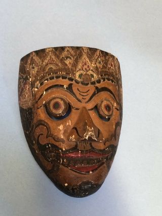 Authentic Antique Javanese Wayang Topeng Dance Mask In Dance Ceremonies