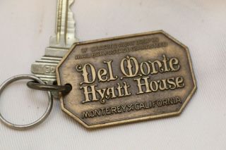 Vintage Keychain: Del Monte Hyatt House Monterey California With Actual Room Key