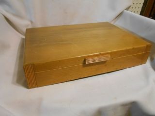 Vintage Silverware Flatware Wood Wooden Tarnish Proof Storage Chest Box
