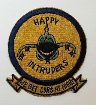 Vtg Vietnam War Us Navy Uss Kitty Hawk Fighter Pilot Sq Patch / Happy Intruders