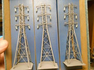 Set Of 3 Vintage Brass Metal High Tension Towers Ho Scale