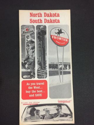 Beeline Road Map North & South Dakota Vintage Road Map Combine