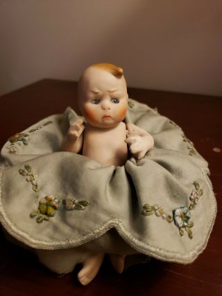 Antique German All Bisque Baby Doll