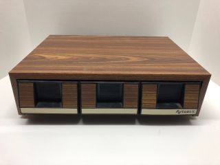 Vintage Woodgrain 3 Drawer Cassette Tape Storage Cabinet Case 42 Tapes A/v Vault