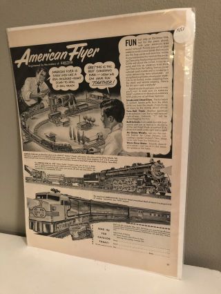 1951 American Flyer Trains Paper Advertising Ad Vintage Cool