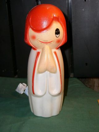 Vintage 1971 Lighted 13 " Empire Blow Mold Christmas Praying Girl Vrygd
