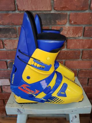 Vintage Salomon Force 7 Rear Entry Ski Boots 350mm With Boot Carrier
