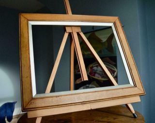 Antique Edwardian Golden Oak Picture Frame 15 " X 12 " Rebate Arts & Crafts