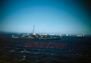 Slide Photo Uss Radford Dd 446 Usn Destroyer Ship Leaving Port Angeles In 1951