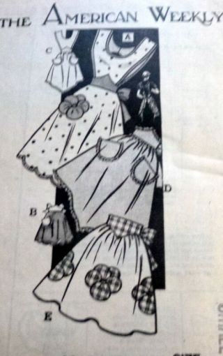 Lovely Vtg 1940s Apron Sewing Pattern Small