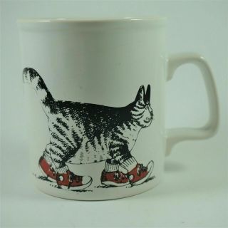 Vintage Kiln Craft B Kliban Cat In Red Sneakers Coffee Mug England