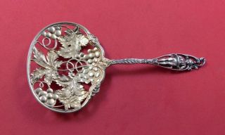Labors Of Cupid By Dominick & Haff Sterling Silver Nut Spoon Gw W/ Grapes Old 5 "