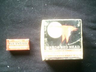Vintage Wards Red Head 12 Ga Shot Shell & Wards Cleanfire 22 Short Empty Box