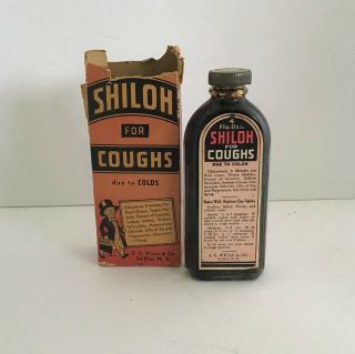 Vintage Apothecary Pharmacy Drugstore Shiloh For Cough S.  C.  Wells & Co 1930