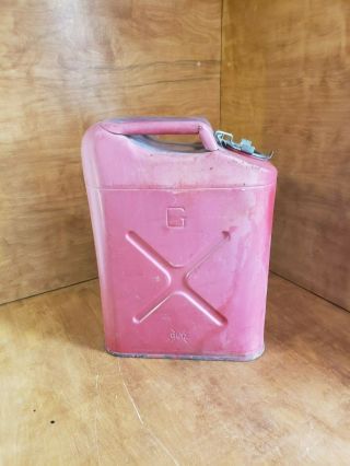 Vintage Red Jerry Gas Can 5 Gallon B