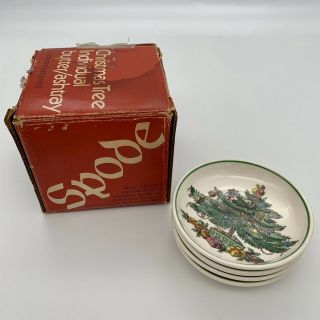 Vintage,  Spode Christmas Tree Butter Pats,  Trinket Dishes,  Christmas China