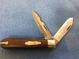 Vintage Union Cut Co.  Olean Ny 1911 - 1951 Electricians Lockback Knife Tl - 29