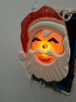 Vintage Night Light Acrylic Santa Face Plug In Vintage Made In Japan