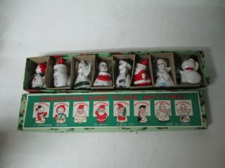 8 Vintage Japan Ceramic Christmas Figural Place Card Holders
