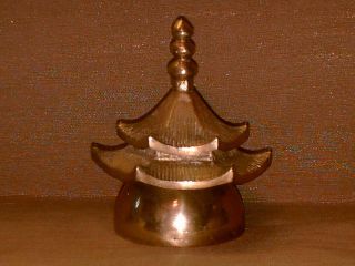 Vintage Brass Japanese Pagoda Shaped Tea Bell - Asian