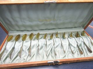 Set Of 12 Sterling Silver Demitasse Spoons In Orig.  Case - Hennegen,  Bates & Co.