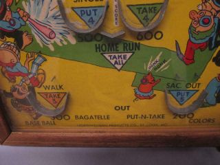 Vintage POOSH - M - UP Jr.  PINBALL Baseball Game Tabletop NORTHWESTERN Products 2