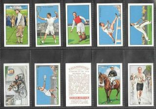 Gallaher 1934 Interesting (sports) Full 48 Card Set  Champions 1st