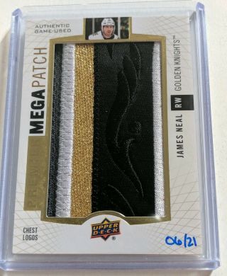 2017 - 18 Ud Premiere Mega Patch Chest Logos James Neal /21 Vegas Golden Knights