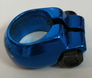 Blue Anodized Gt Bmx Seat Post Clamp For 1 " Frame 7/8 " Post Vintage Old School