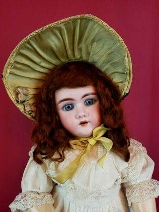 Antique German Handwerck 109 - 12 Dep Bisque Socket Head Doll Blue Sleep Eyes