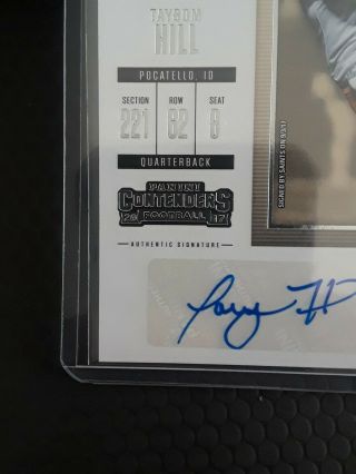 2017 Taysom Hill Contenders Rookie Ticket Auto Only True Rookie Card 2