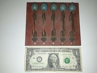 Vintage 5 Spst (single Pole Single Throw) Copper Knife Switches