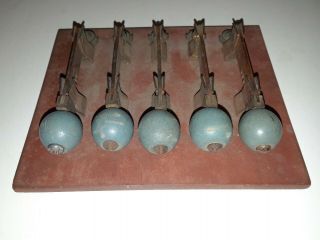 Vintage 5 SPST (single pole single throw) Copper Knife Switches 3