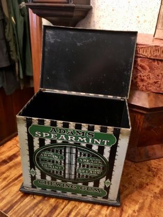Vintage Adams Spearmint Chewing Gum Tin Box 5 7/8 " Tall
