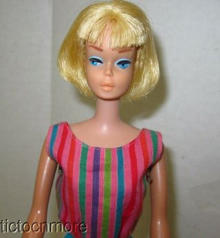 Vintage Barbie American Girl Doll Platinum Blonde Pink Ginger Lips 1070 Great