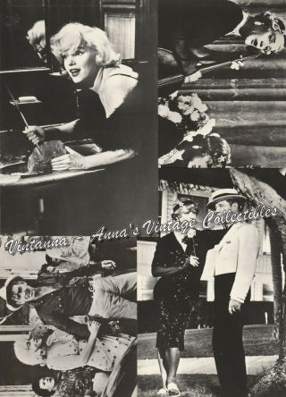 Vintage 1960s Marilyn Monroe Oversized Photo Postcards Tony Curtis Clark Gable