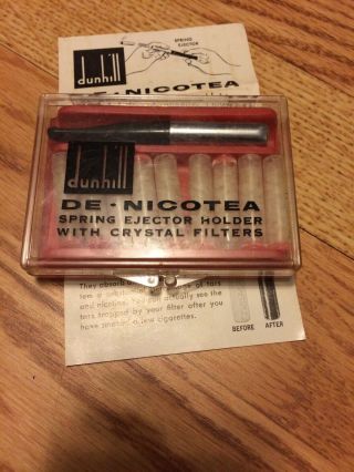 Vintage De - Nicotea Alfred Dunhill Cigarette Holder,  Filter,  Case & Instructions
