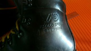 Vintage Leather Asolo Snowpine Cross Country Size 9 1/2 3 Pintele Ski Boots