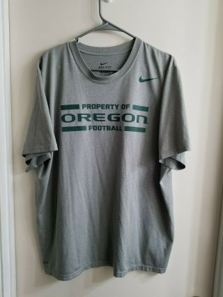 Oregon Ducks Football Team Issued Ncaa Training Nike Dri - Fit Shirt Men 