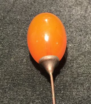 Antique Art Deco Honey Amber Bakelite Bead Stick Hat Pin 10g