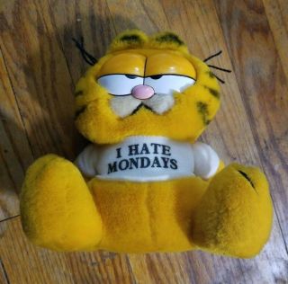 7 " Garfield Vintage Plush " I Hate Mondays " W/ Shirt,
