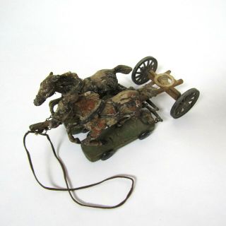 Antique Horse Drawn Carriage Pull Toy Victorian 20s Dollhouse Doll Cart Germany