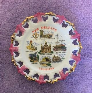 Vintage Collectible Orleans Decorative Souvenir Plate 8”