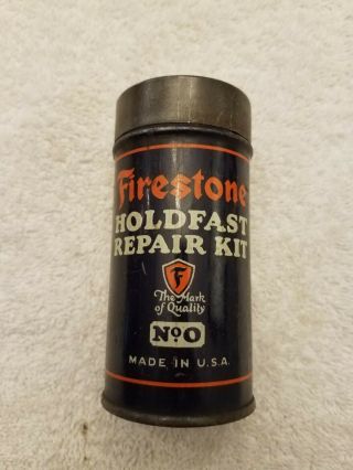 Vintage Early Firestone Tire Tube Repair Kit Can Tin