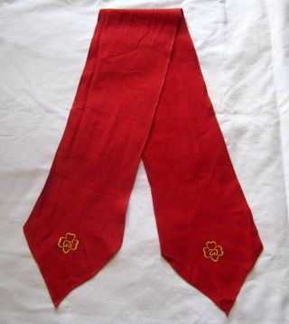 Vintage Girl Scout 1948 - 1963 Red Windsor Tie Intermediate Uniform Neckerchief