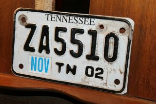 2002 Tennessee License Plate Motorcycle Tn Za5510