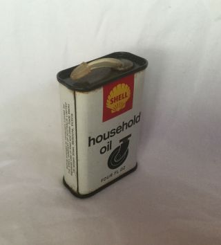 Shell Household Oil Tin Vintage Made In Australia 4 Fl.  Ozs.