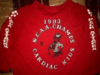 Nc North Carolina State Wolfpack Vtg 80s 1983 National Champs T Shirt Jersey
