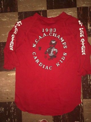 nc NORTH CAROLINA STATE WOLFPACK Vtg 80s 1983 NATIONAL CHAMPS t Shirt Jersey 2