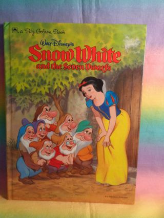 Vintage 1984 Disney A Big Golden Book Snow White And The Seven Dwarfs Hardcover
